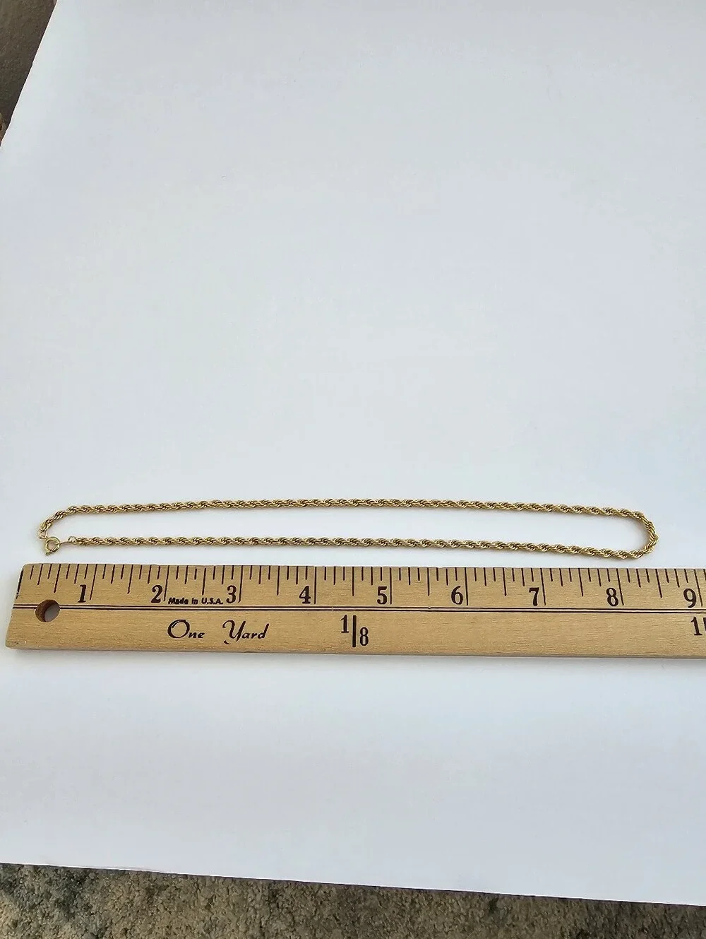 Vintage Gold Tone Thick Twisted Rope Chain Necklace – 17.5 Inch Classic